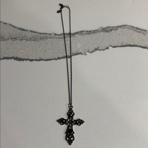 Elegant Black Cross Pendant Necklace